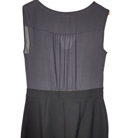 LOFT Black Sleeveless Dress Pencil Sheath Short Wrap Sheer Silk Fitted Classic 8 - Picture 7 of 16